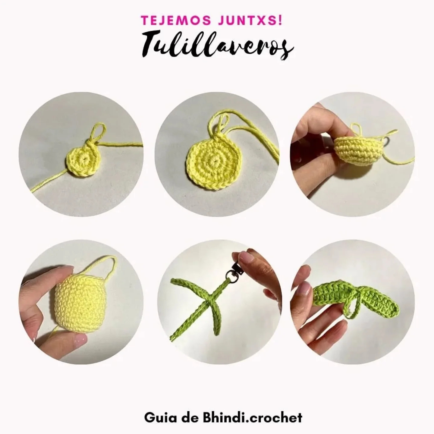 Crochet Tulip Keychain Free Pattern for Beginners