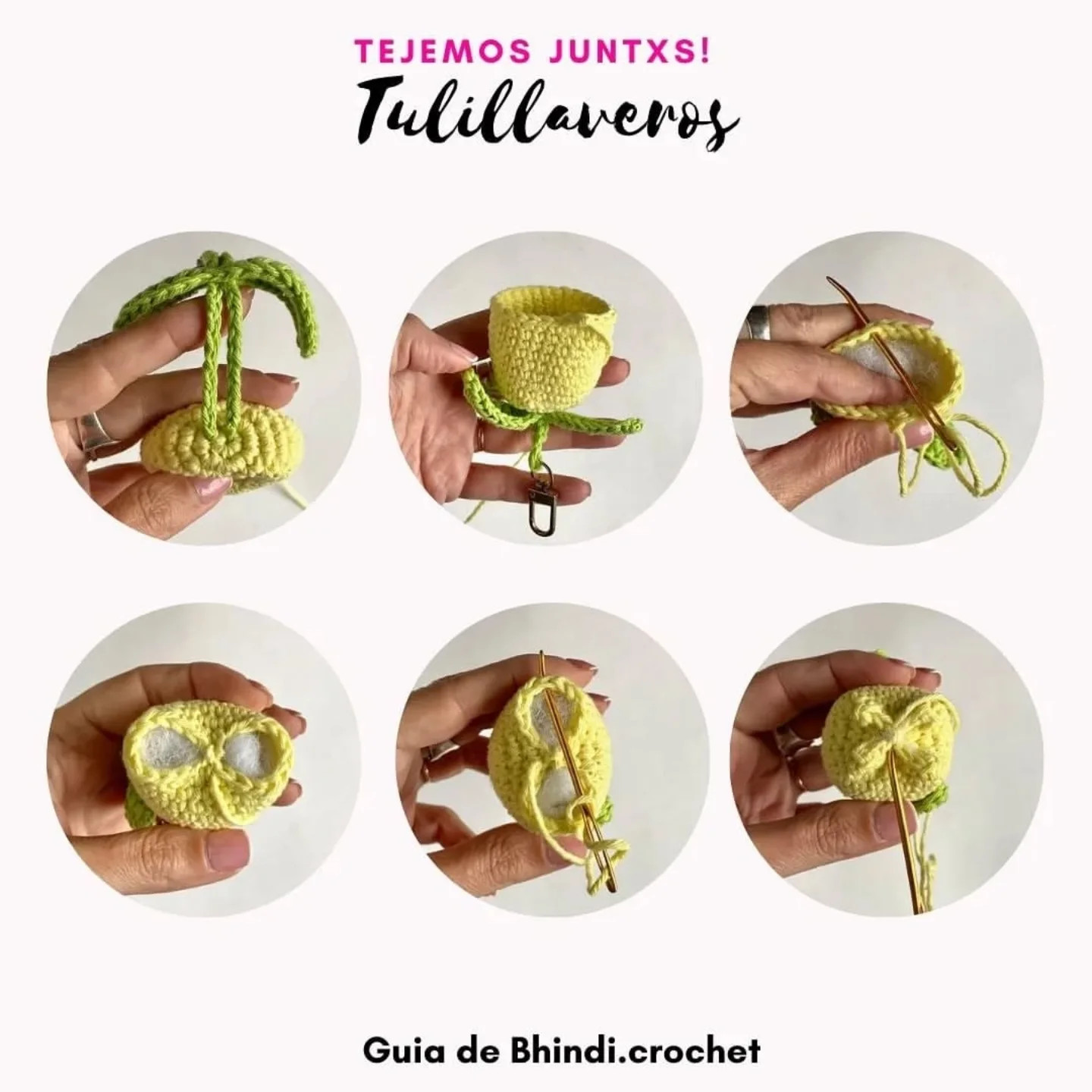 Crochet Tulip Keychain Free Pattern for Beginners
