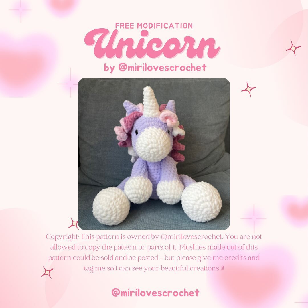 Crochet Unicorn Pattern with Free Modifications Available