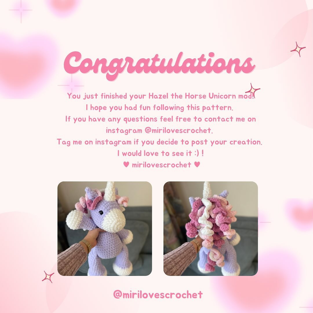 Crochet Unicorn Pattern with Free Modifications Available