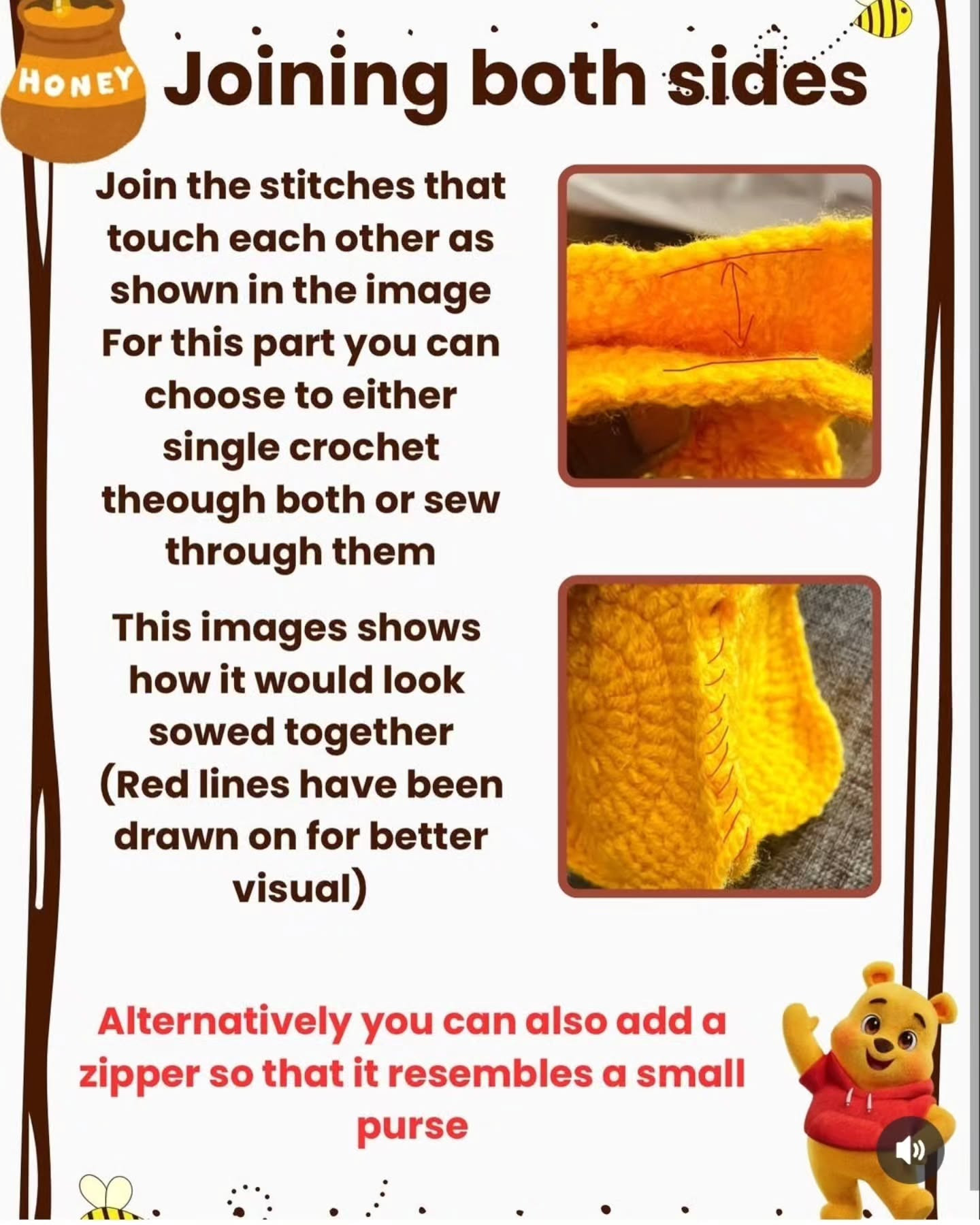Crochet Winnie the Pooh Pouch Pattern Tutorial