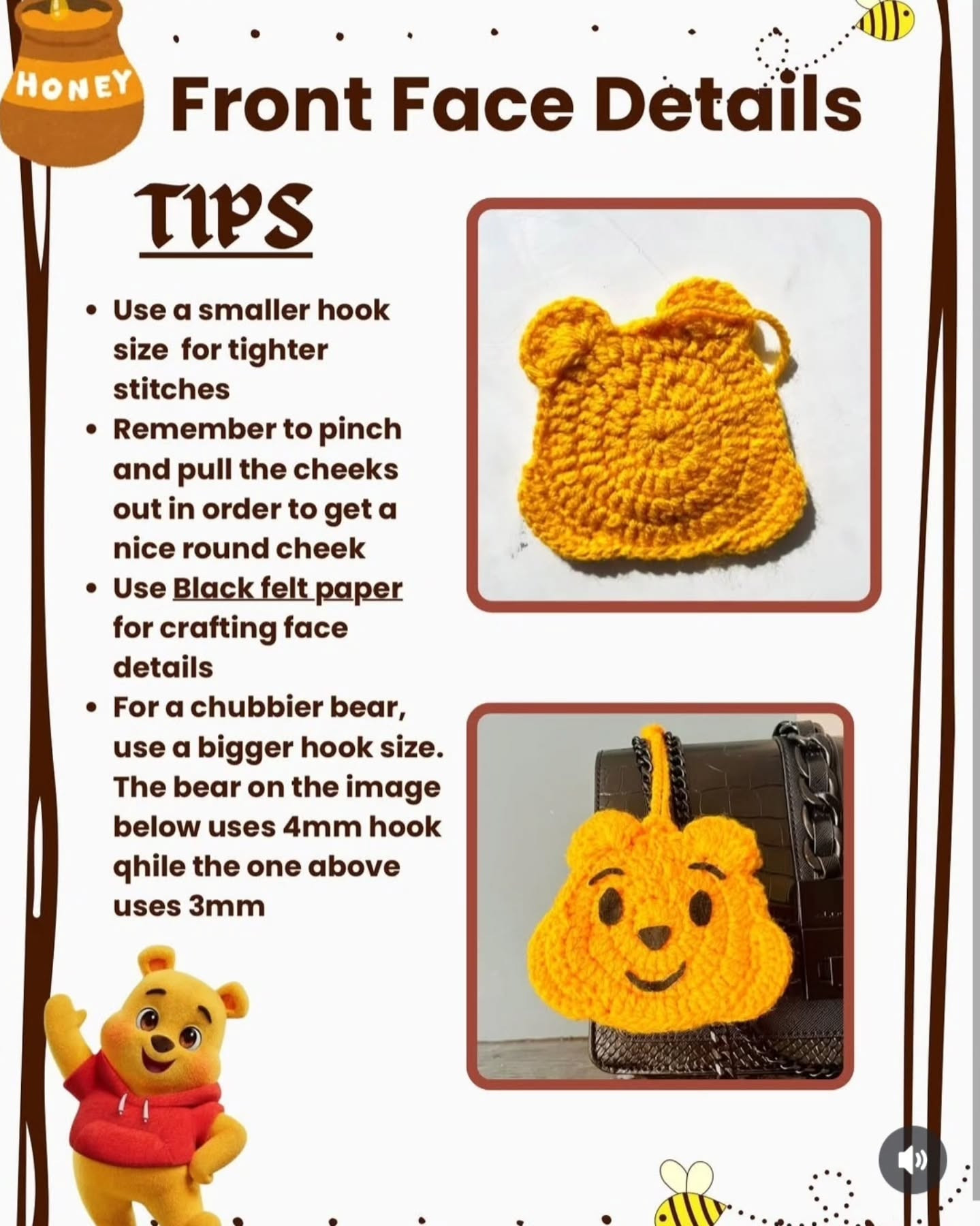 Crochet Winnie the Pooh Pouch Pattern Tutorial