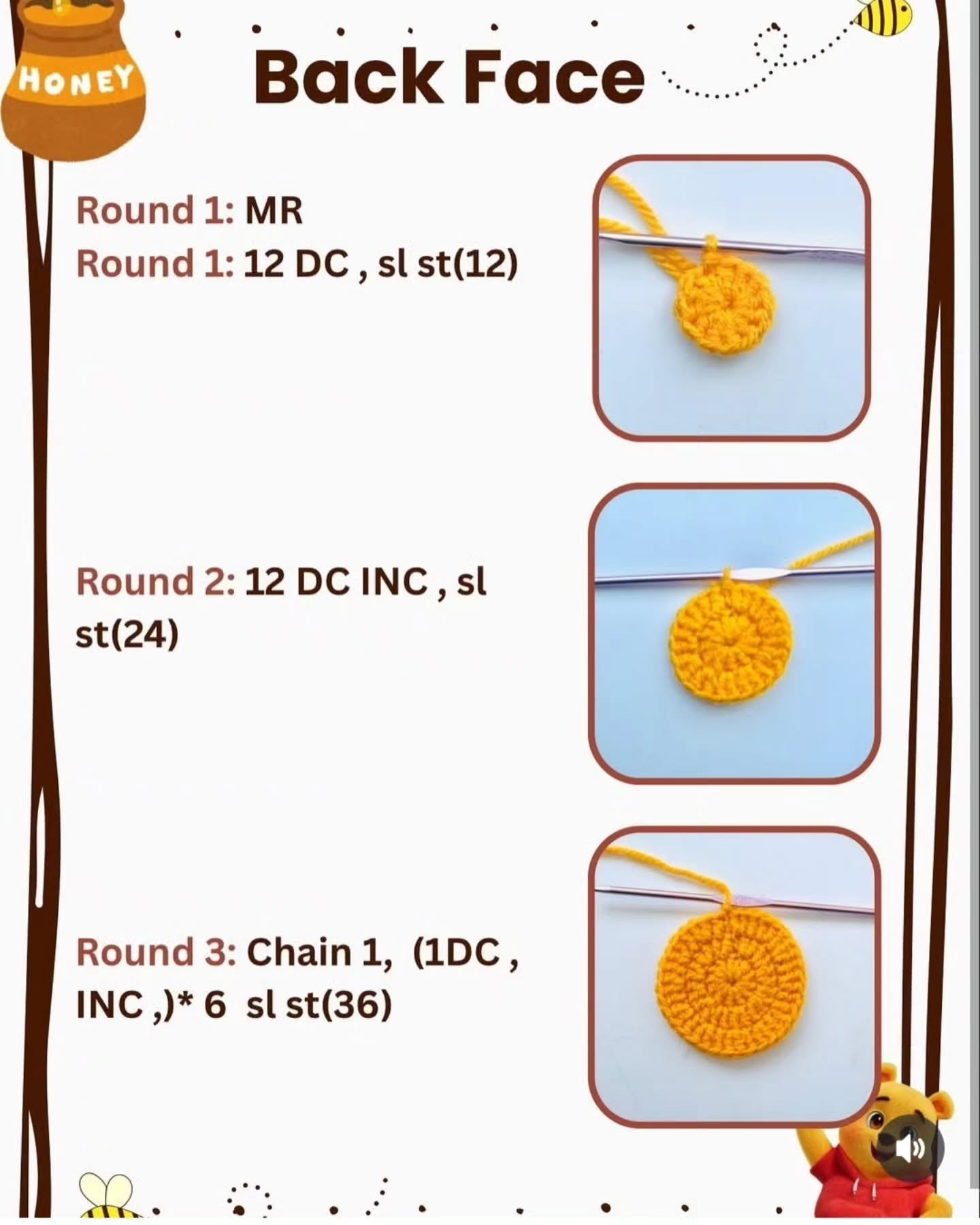 Crochet Winnie the Pooh Pouch Pattern Tutorial