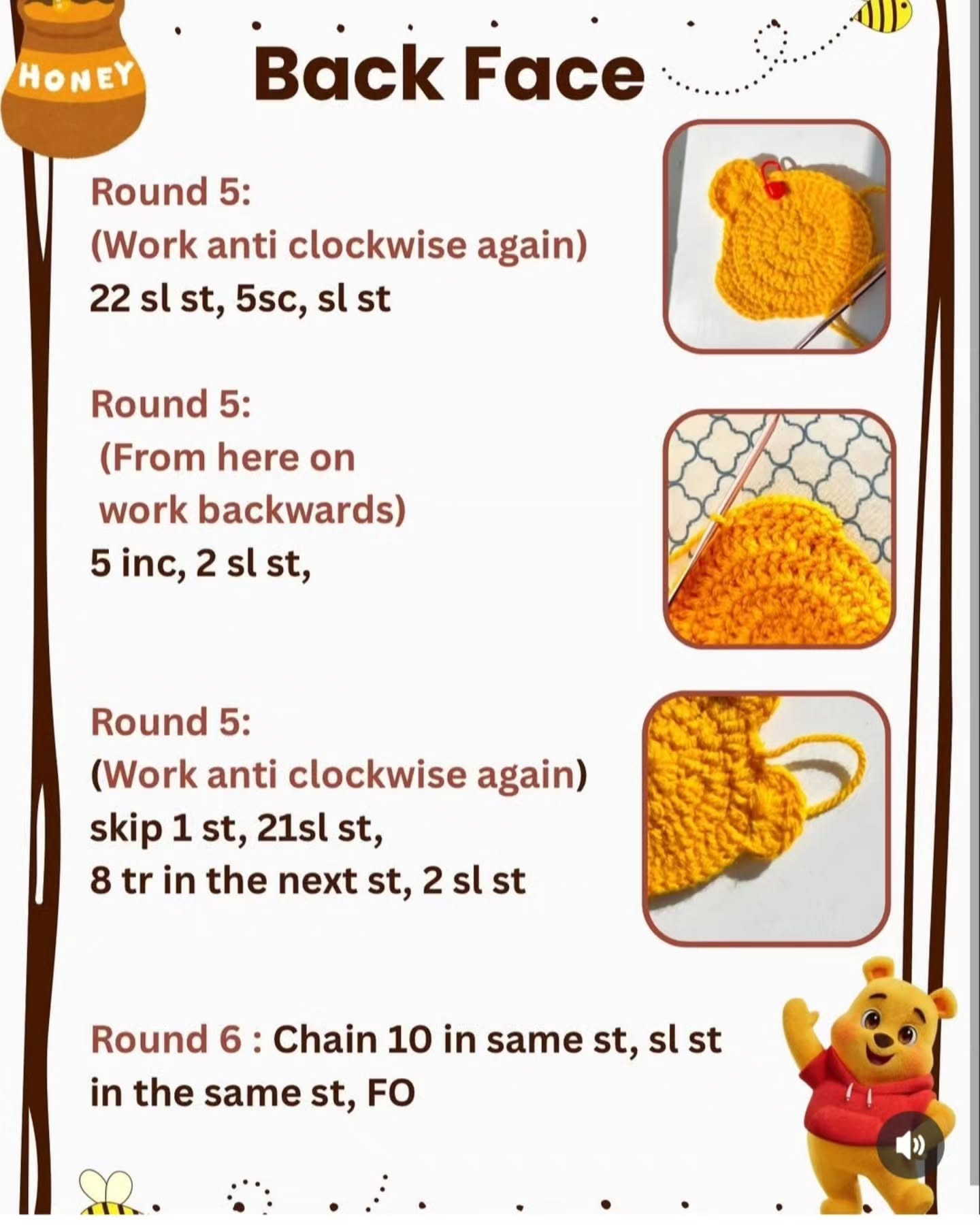 Crochet Winnie the Pooh Pouch Pattern Tutorial