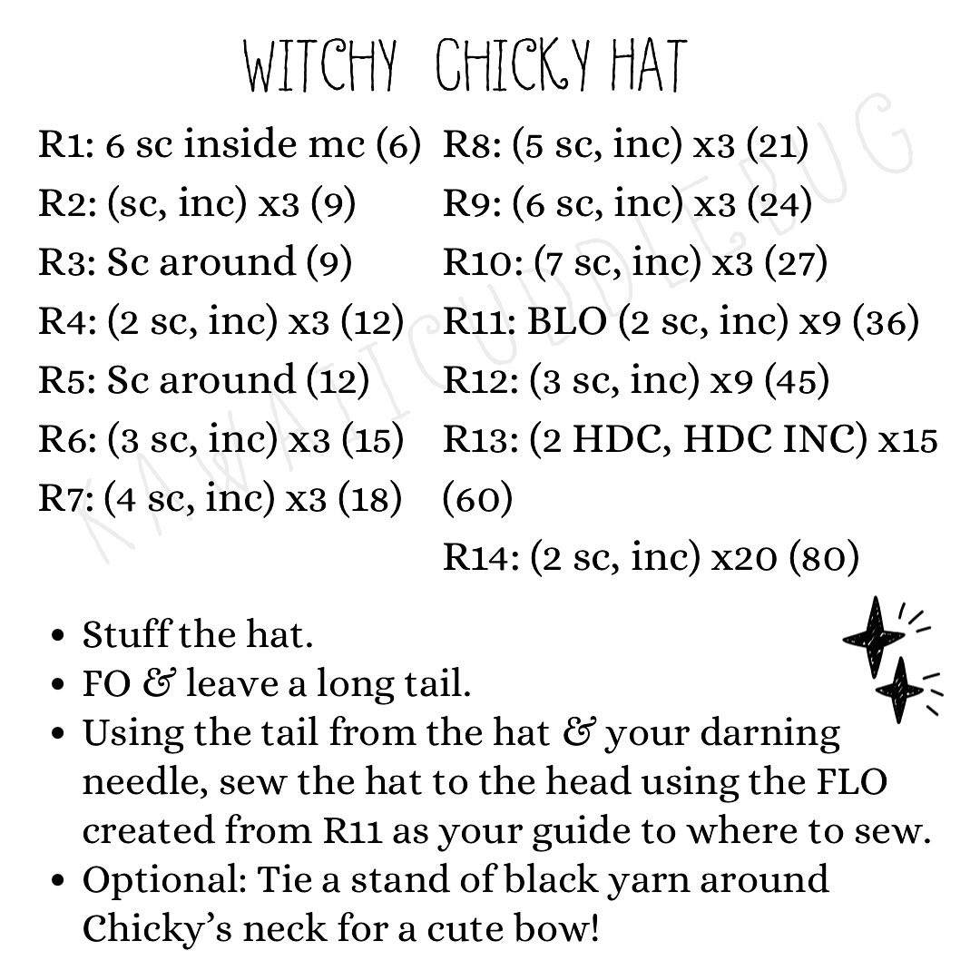 Crochet Witchy Hat for Adorable Halloween Chicky