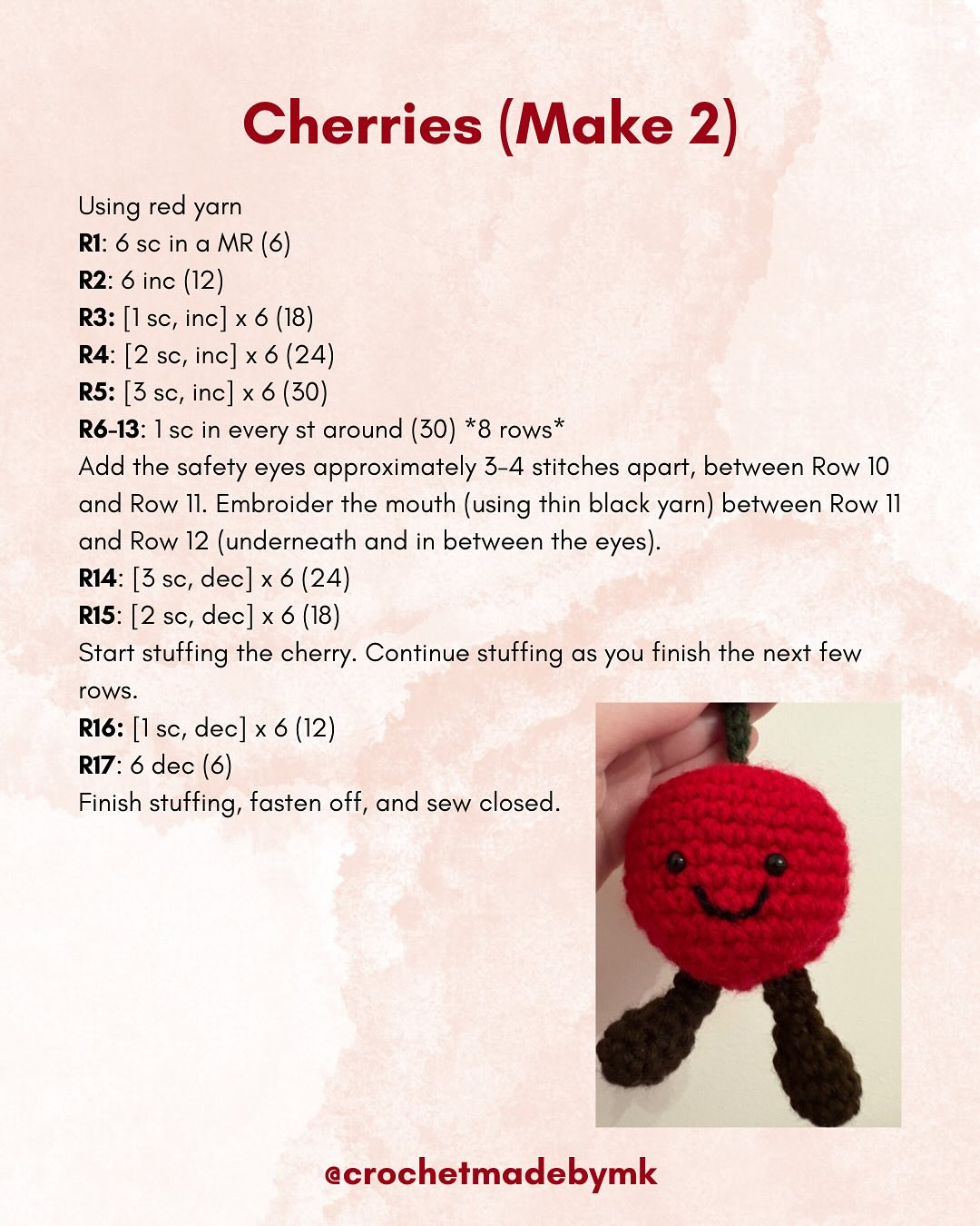 Crochet Your Own Adorable Jellycat Cherries with This Free Pattern
