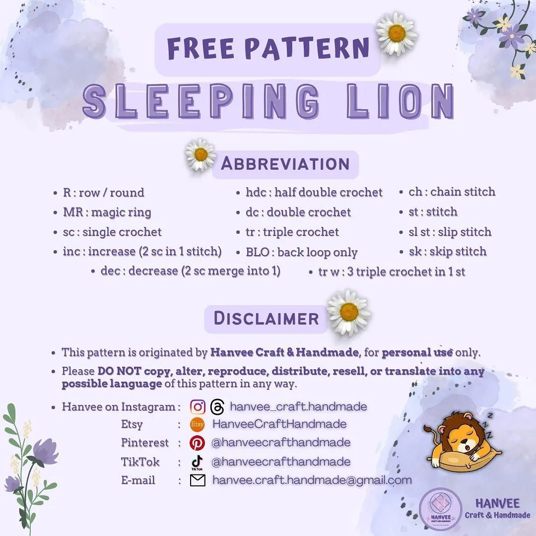 Crochet Your Own Adorable Sleeping Lion With This Free Pattern