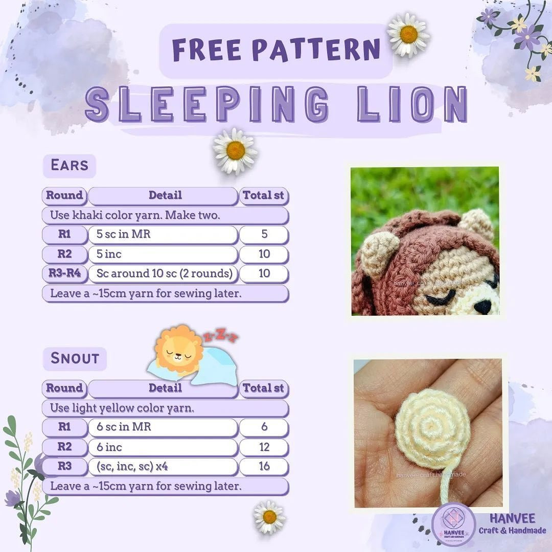 Crochet Your Own Adorable Sleeping Lion With This Free Pattern