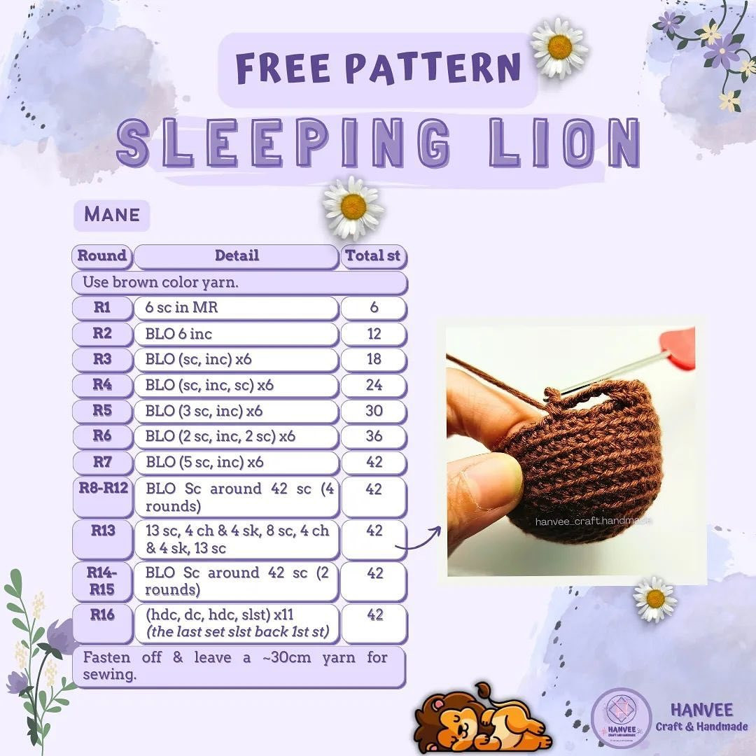 Crochet Your Own Adorable Sleeping Lion With This Free Pattern