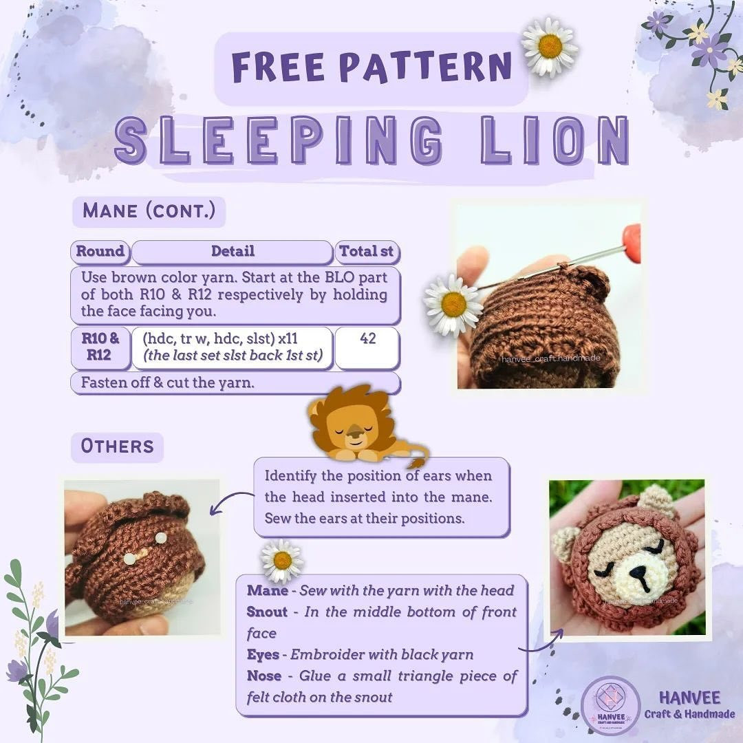 Crochet Your Own Adorable Sleeping Lion With This Free Pattern