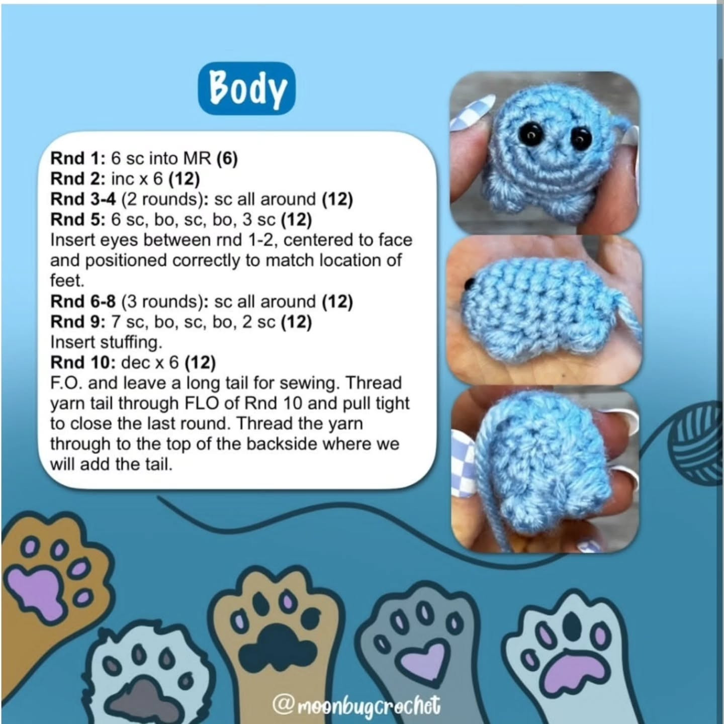 Crochet Your Own Cute Blue Cat with Free Pattern