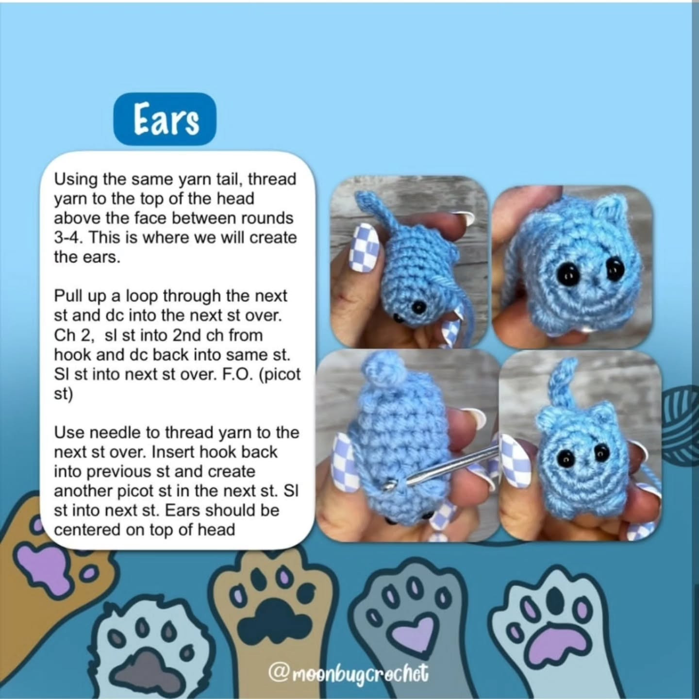 Crochet Your Own Cute Blue Cat with Free Pattern
