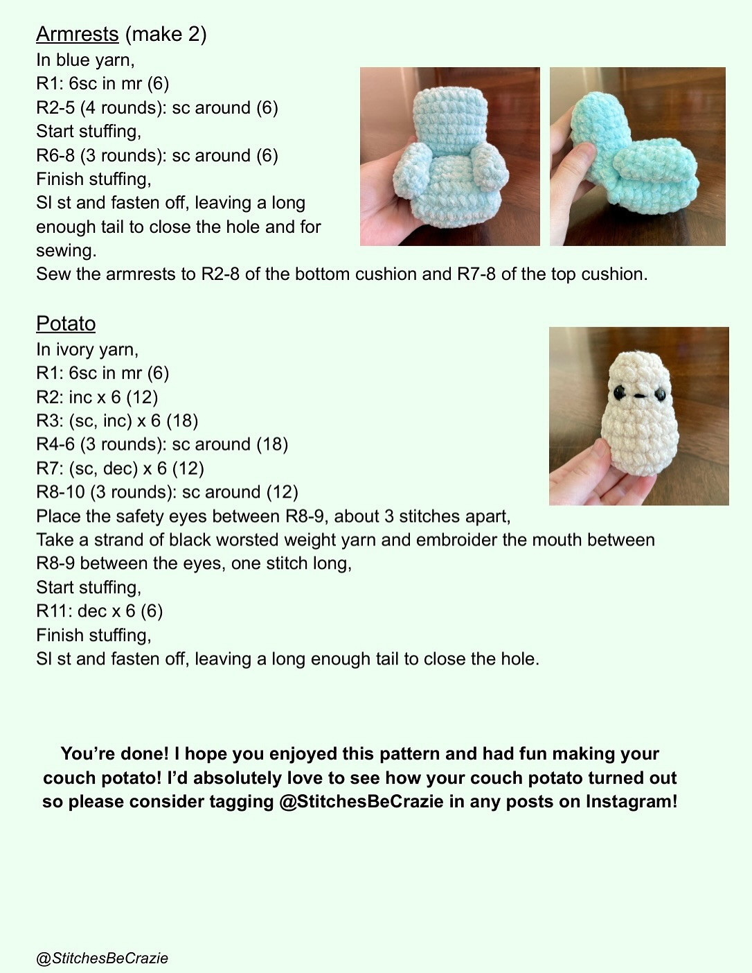 Crochet Your Own Cute Couch Potato Amigurumi Toy