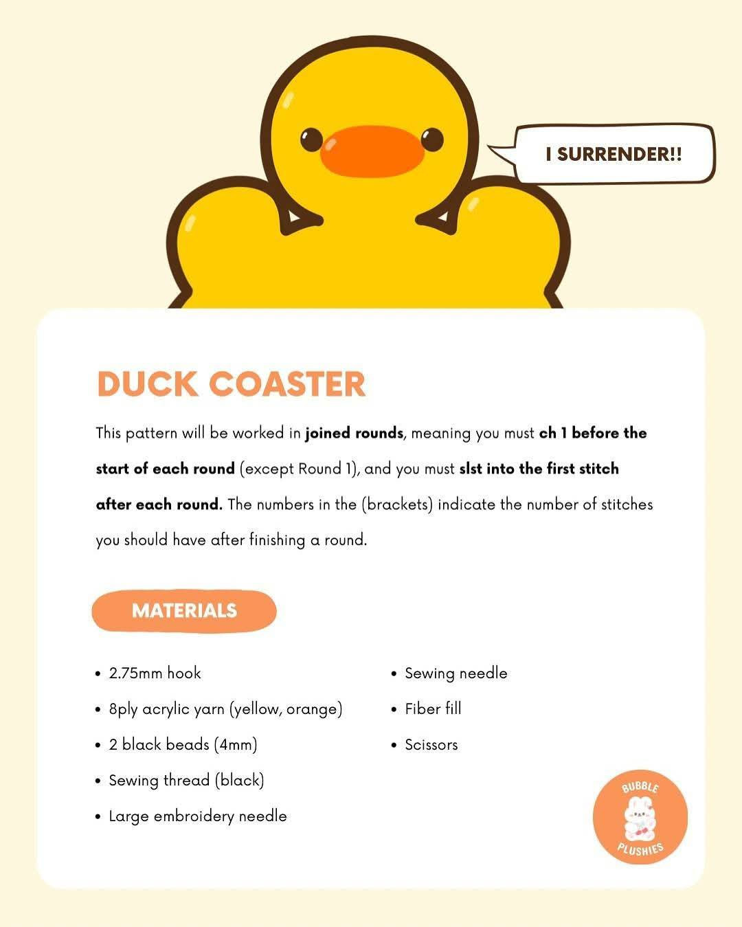 Crochet Your Own Cute Duck Coasters with Free Pattern
