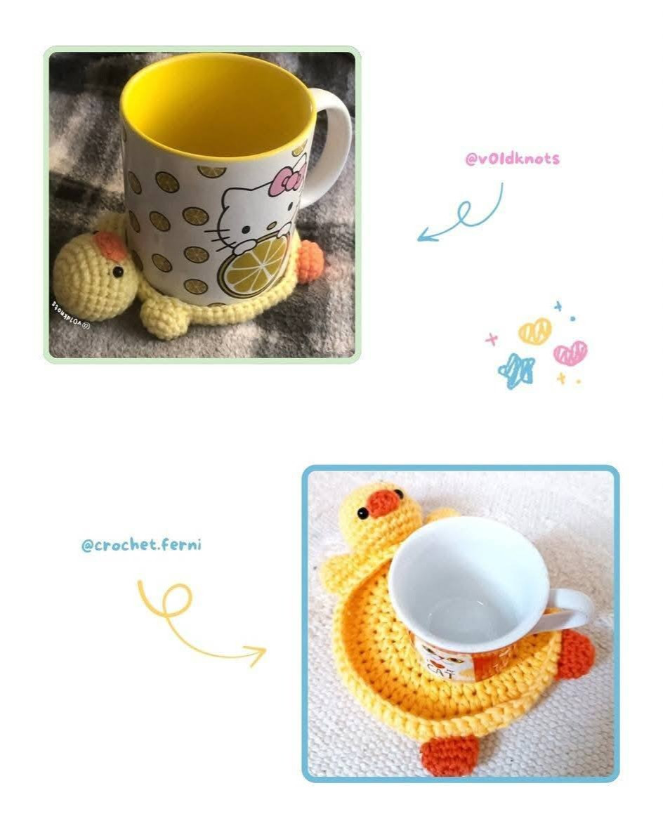 Crochet Your Own Cute Duck Coasters with Free Pattern
