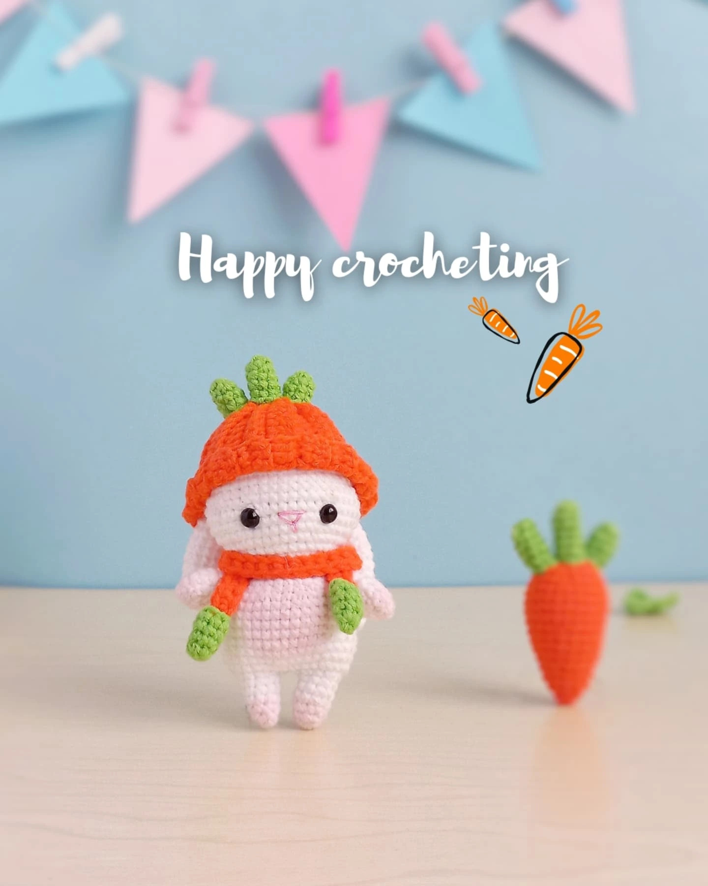 Cute Amigurumi Bunny with Carrot Free Crochet Pattern