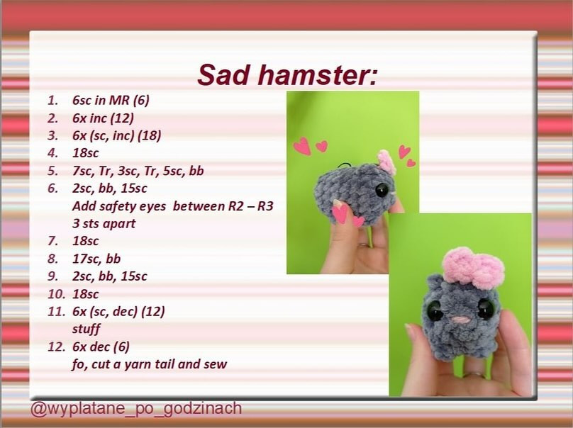 Cute Amigurumi Crochet Pattern: Sad Hamster Tutorial
