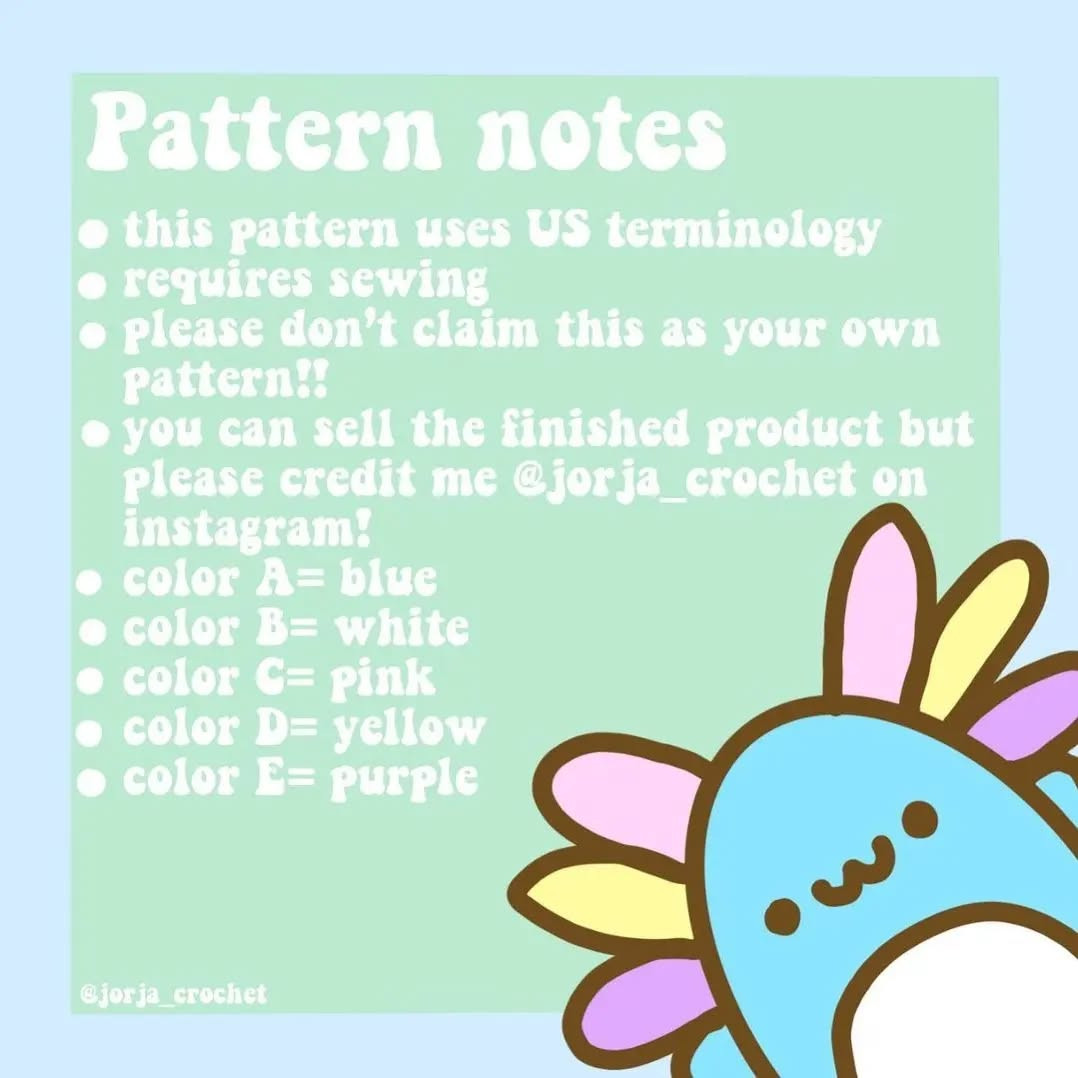 Cute Axolotl Crochet Pattern for Beginners