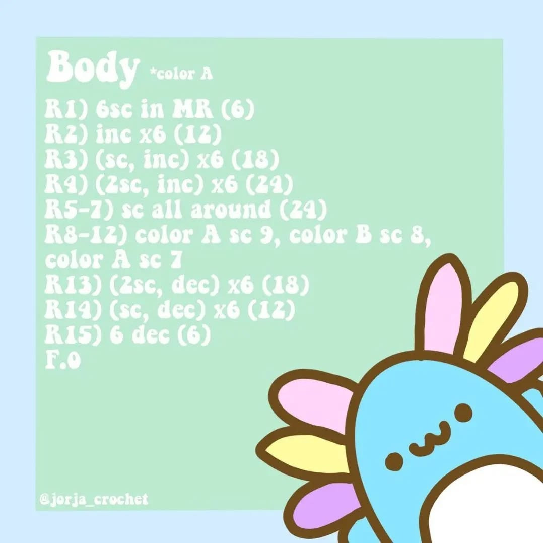Cute Axolotl Crochet Pattern for Beginners