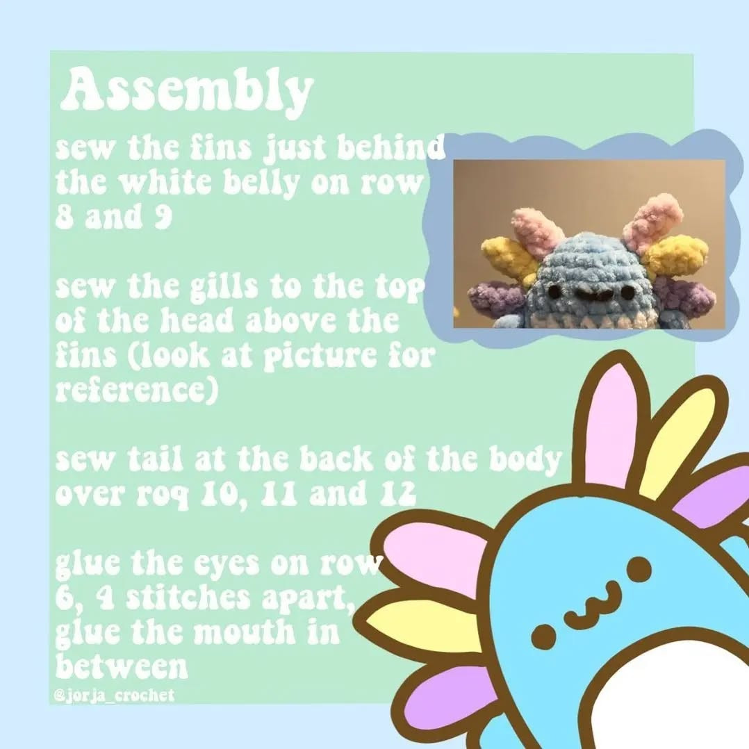 Cute Axolotl Crochet Pattern for Beginners