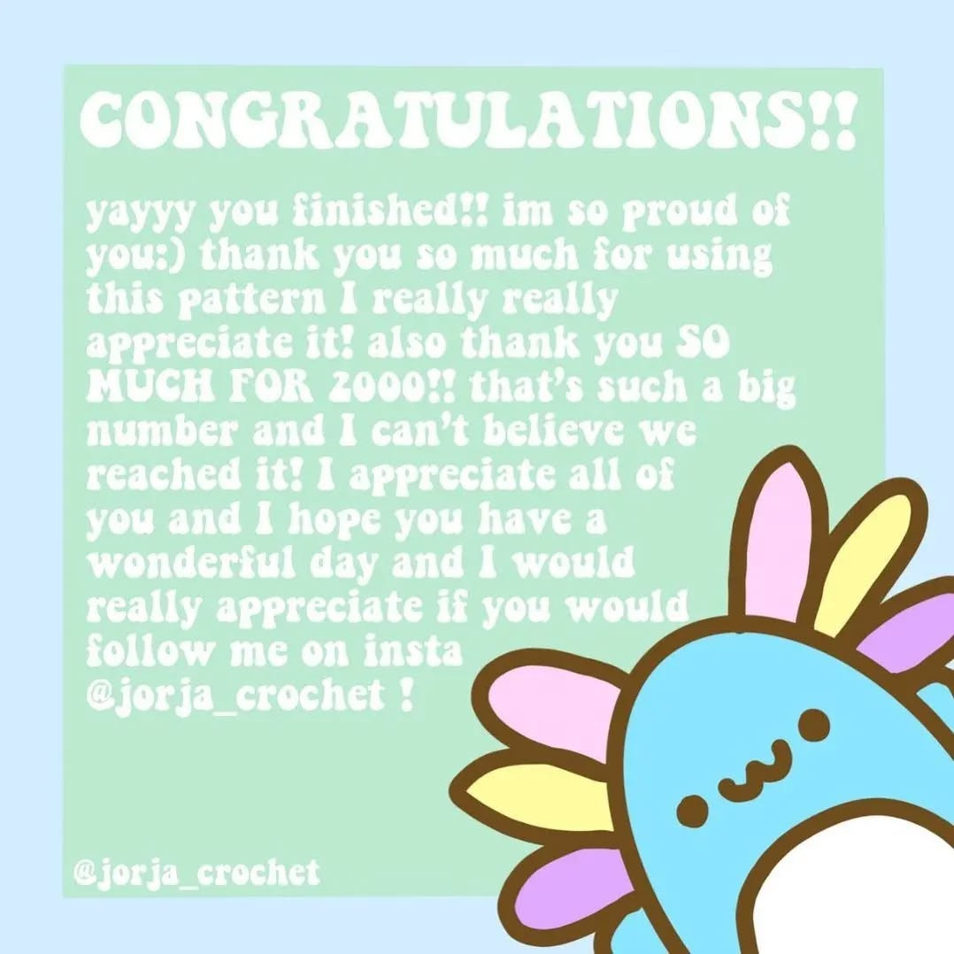 Cute Axolotl Crochet Pattern for Beginners