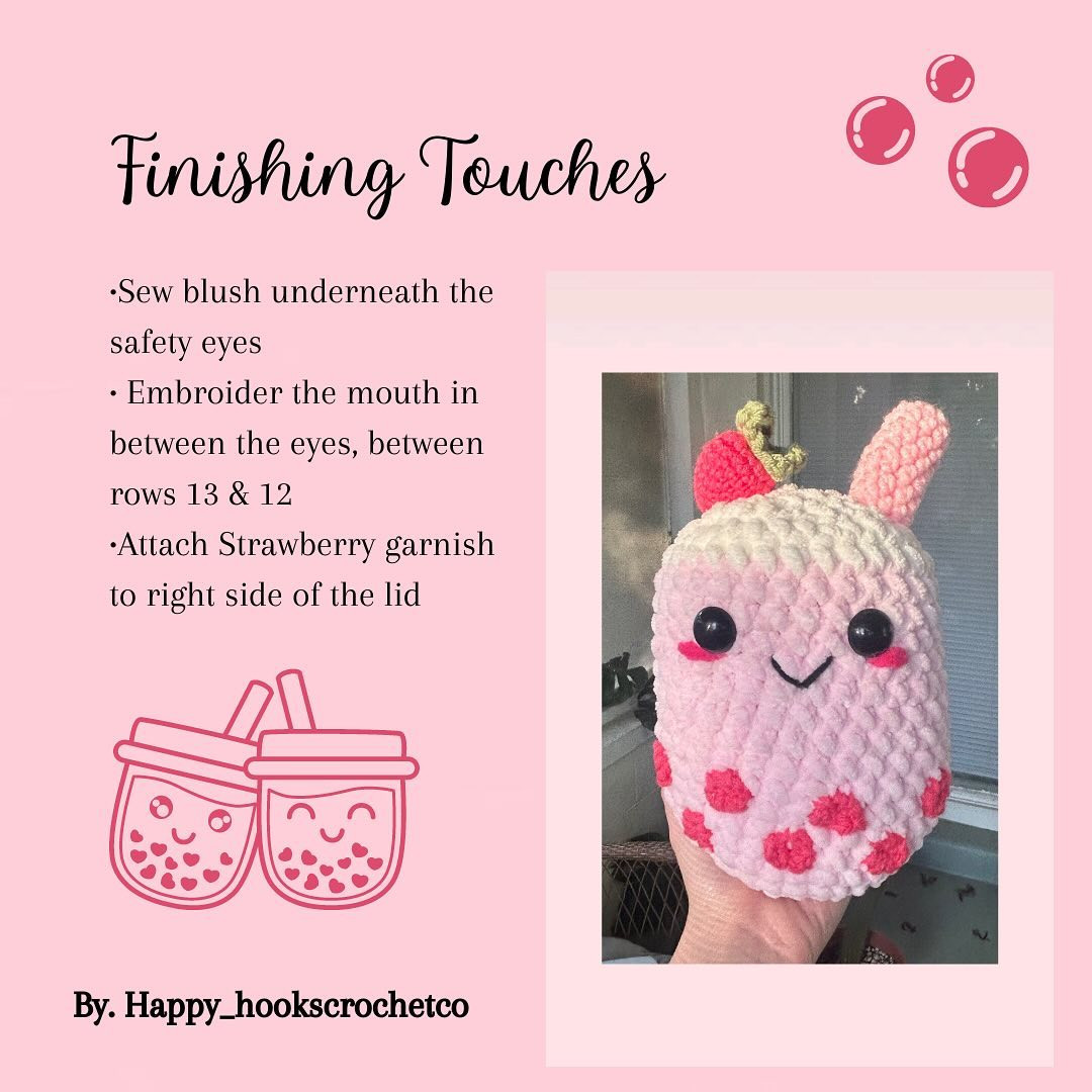 Cute Bubble Tea Amigurumi Crochet Pattern Free Download