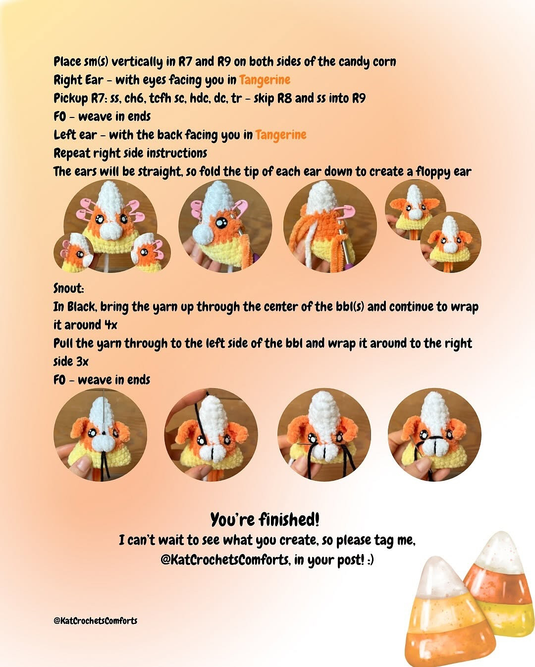 Cute Candy Corn Dog Crochet Pattern for Halloween Crafting Fun