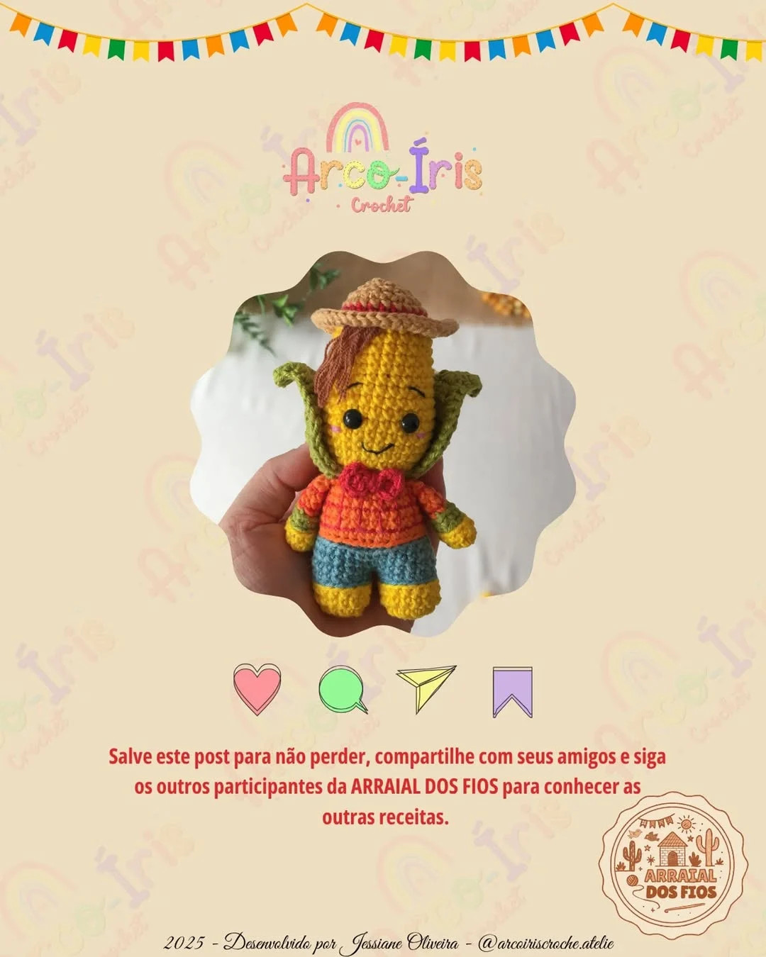 Cute Corn Doll Crochet Pattern for Beginners - Free Tutorial