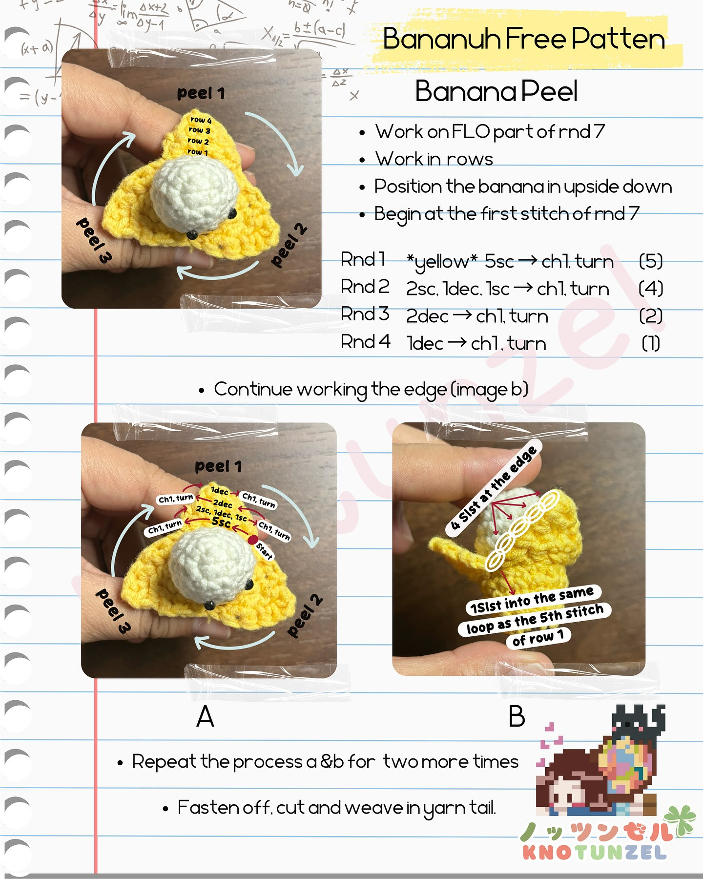 Cute Crochet Bananas Pattern with Easy Step-by-Step Instructions