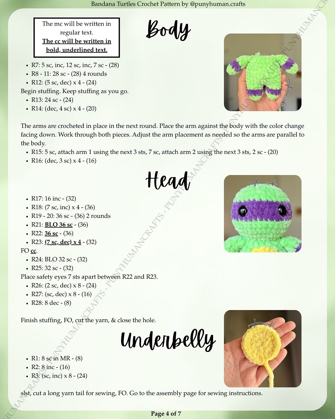 Cute Crochet Bandana Turtles Pattern for Beginners