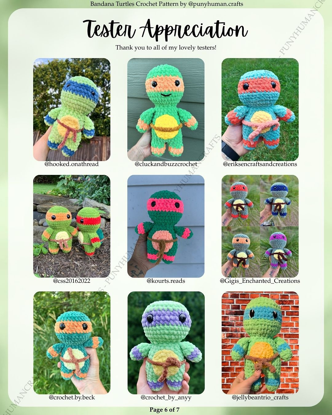 Cute Crochet Bandana Turtles Pattern for Beginners