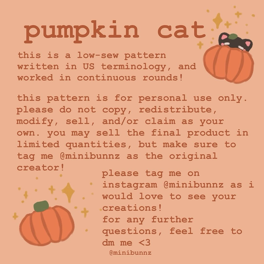 Cute Crochet Black Cat in Pumpkin - Free Pattern