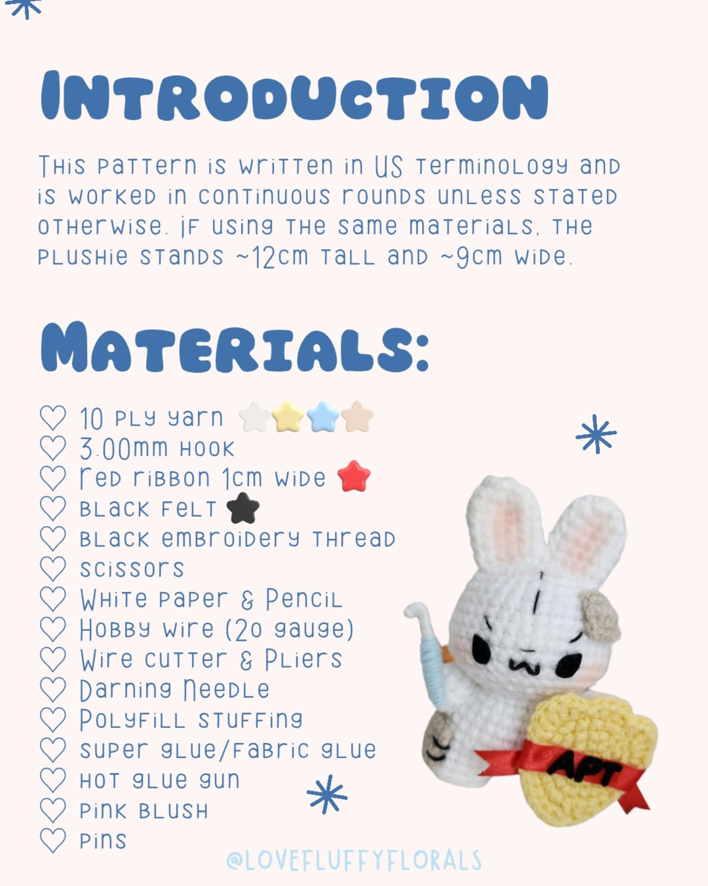Cute Crochet Bunny Pattern with Heart Detail by Amipals Trust