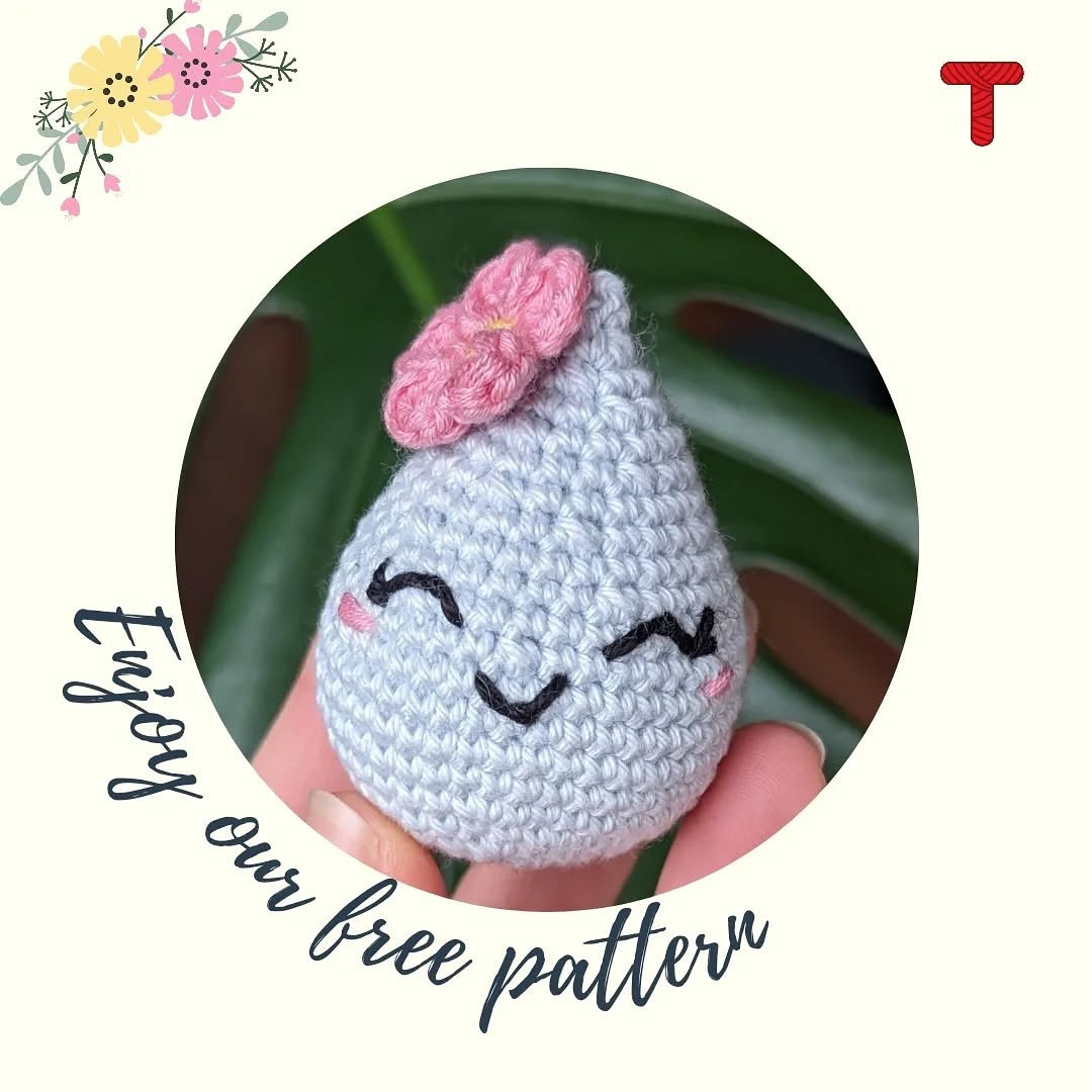 Cute Crochet Drop with Flower Pattern