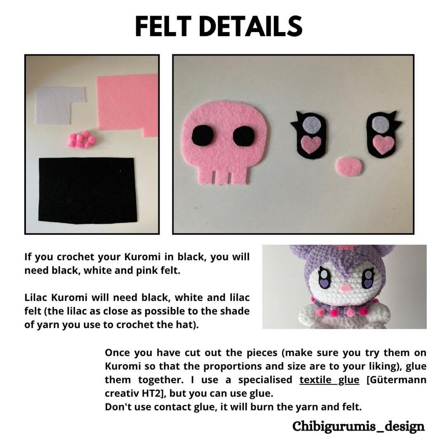 Cute Crochet Kuromi Free Pattern for Amigurumi Lovers