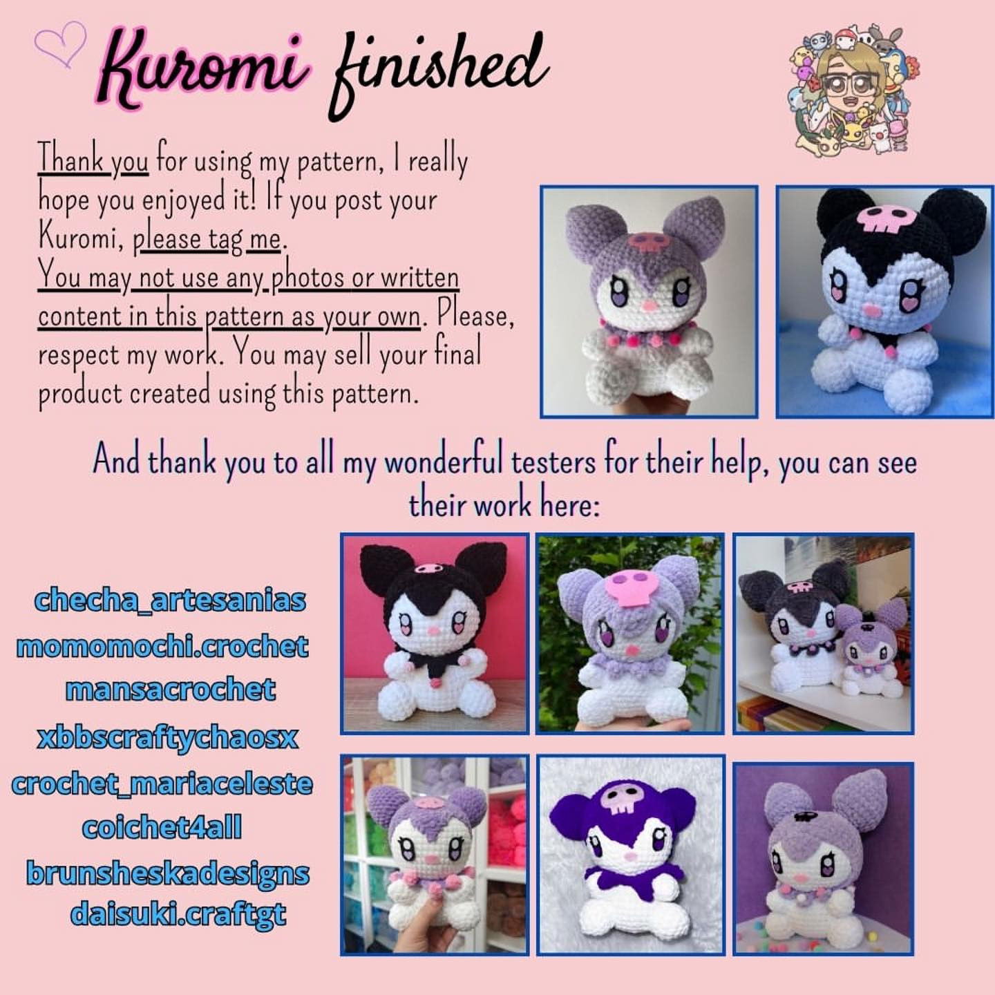 Cute Crochet Kuromi Free Pattern for Amigurumi Lovers