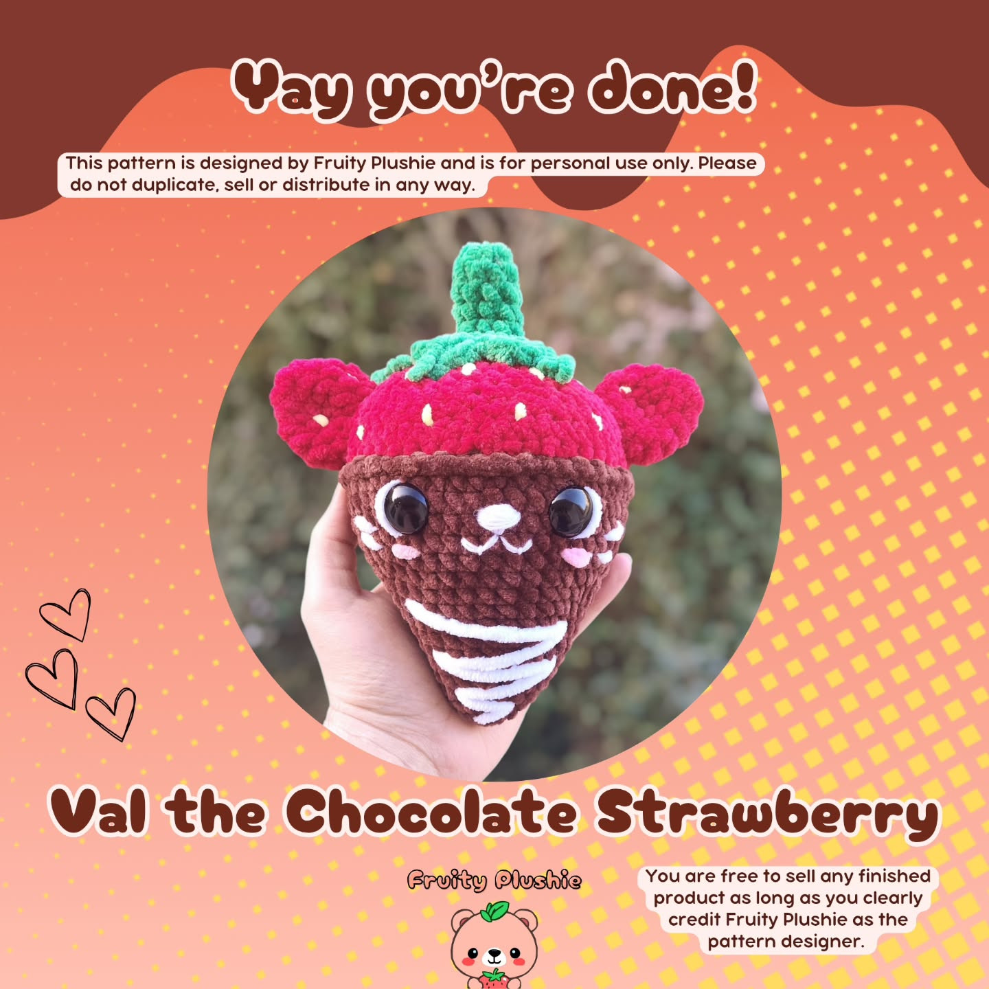 Cute Crochet Strawberry Bear Pattern
