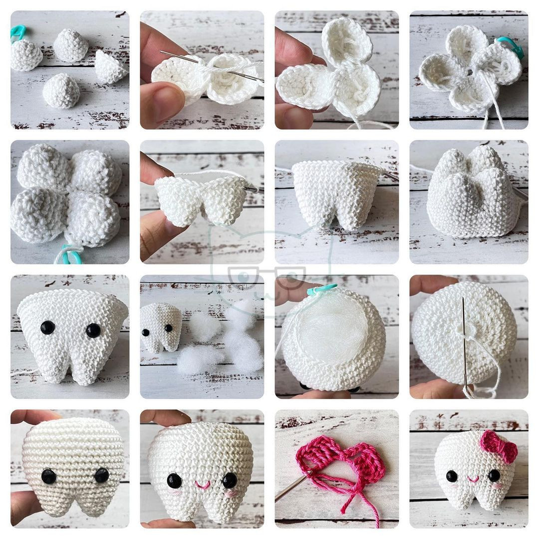 Cute Crochet Tooth Amigurumi Pattern for Dentist's Day