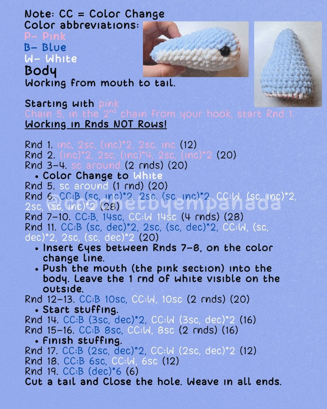 Cute Mini Whale Shark Crochet Pattern for Beginners