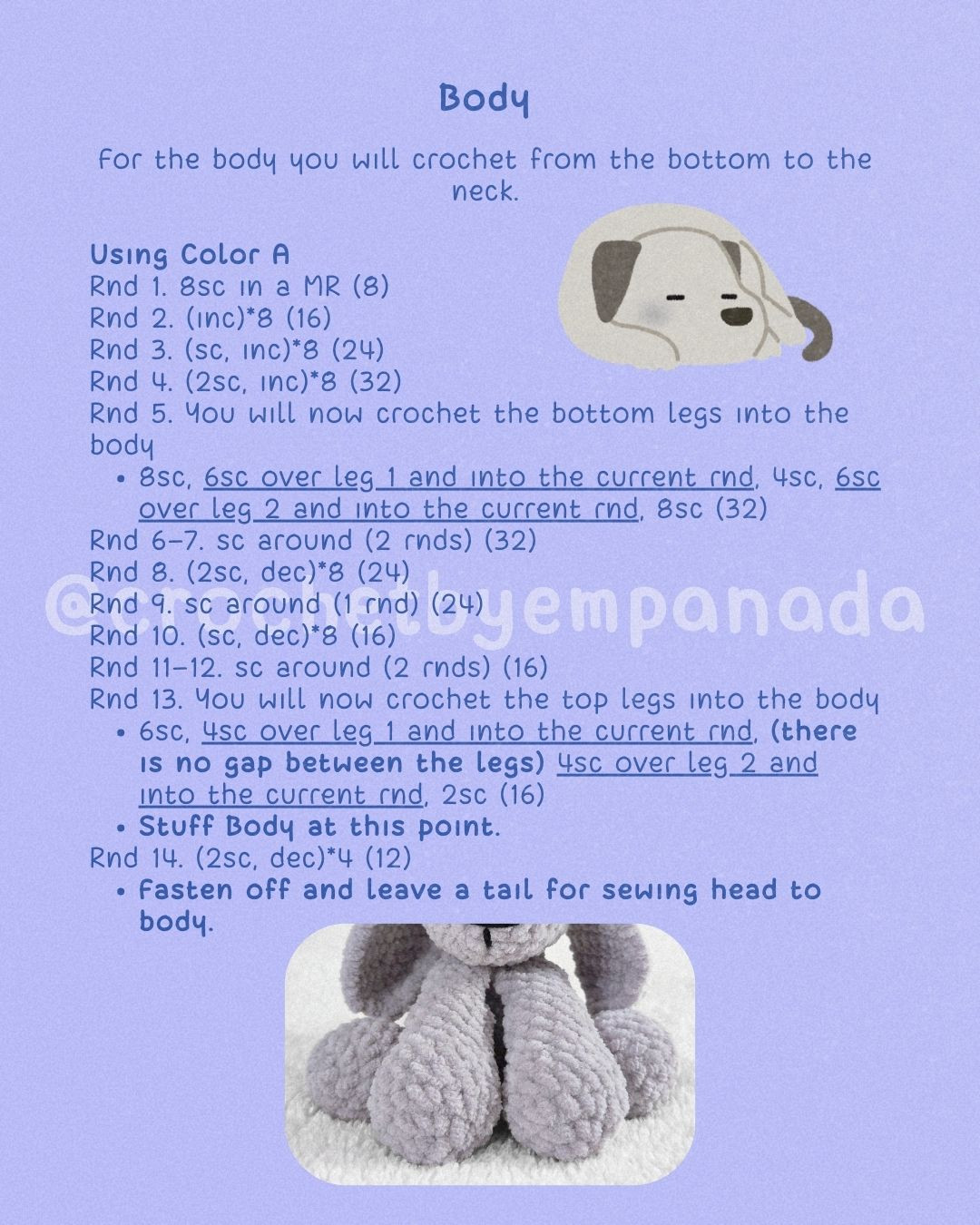 Cute Sleepy Puppy Crochet Pattern for Beginners