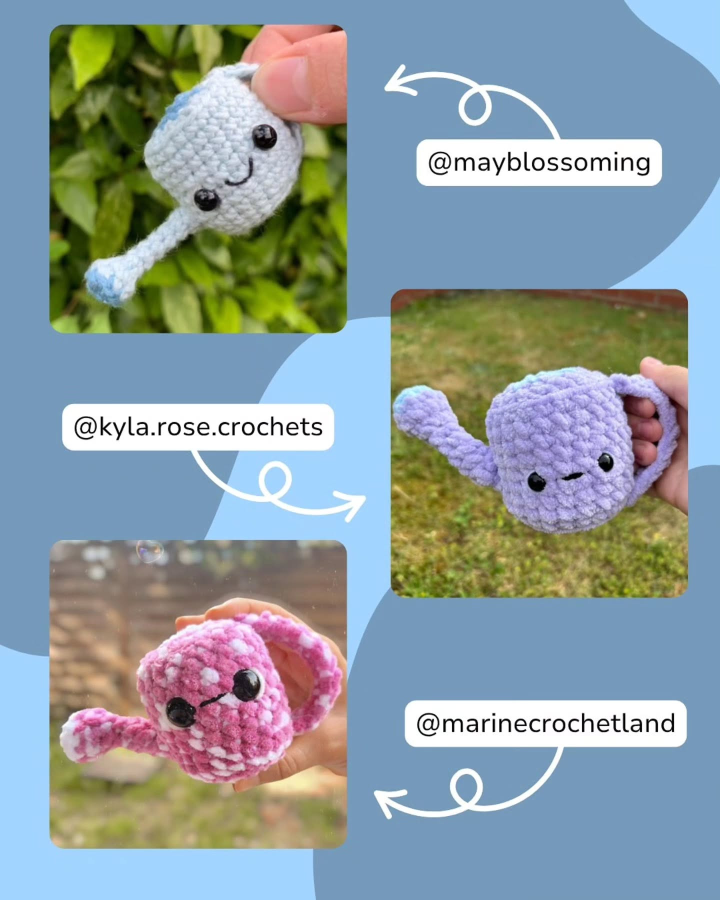 Cute Watering Can Crochet Pattern for Beginners - Free and Easy