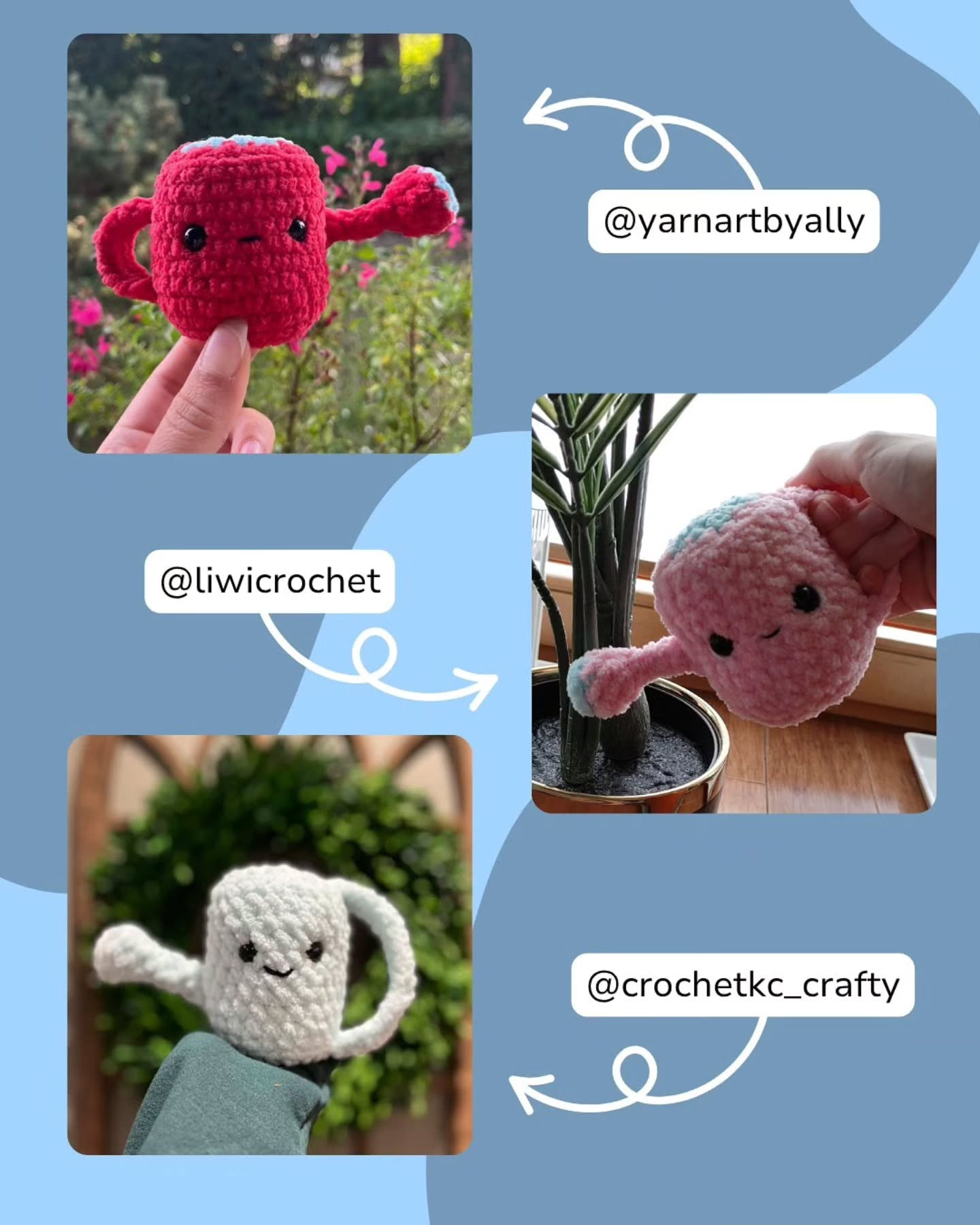 Cute Watering Can Crochet Pattern for Beginners - Free and Easy