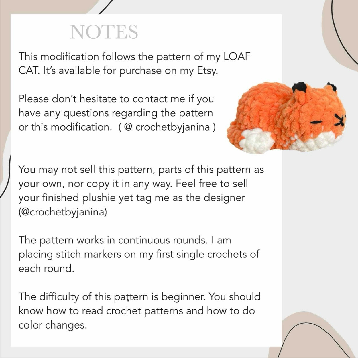 Easy Crochet Pattern for a Sleepy Fox Plushie