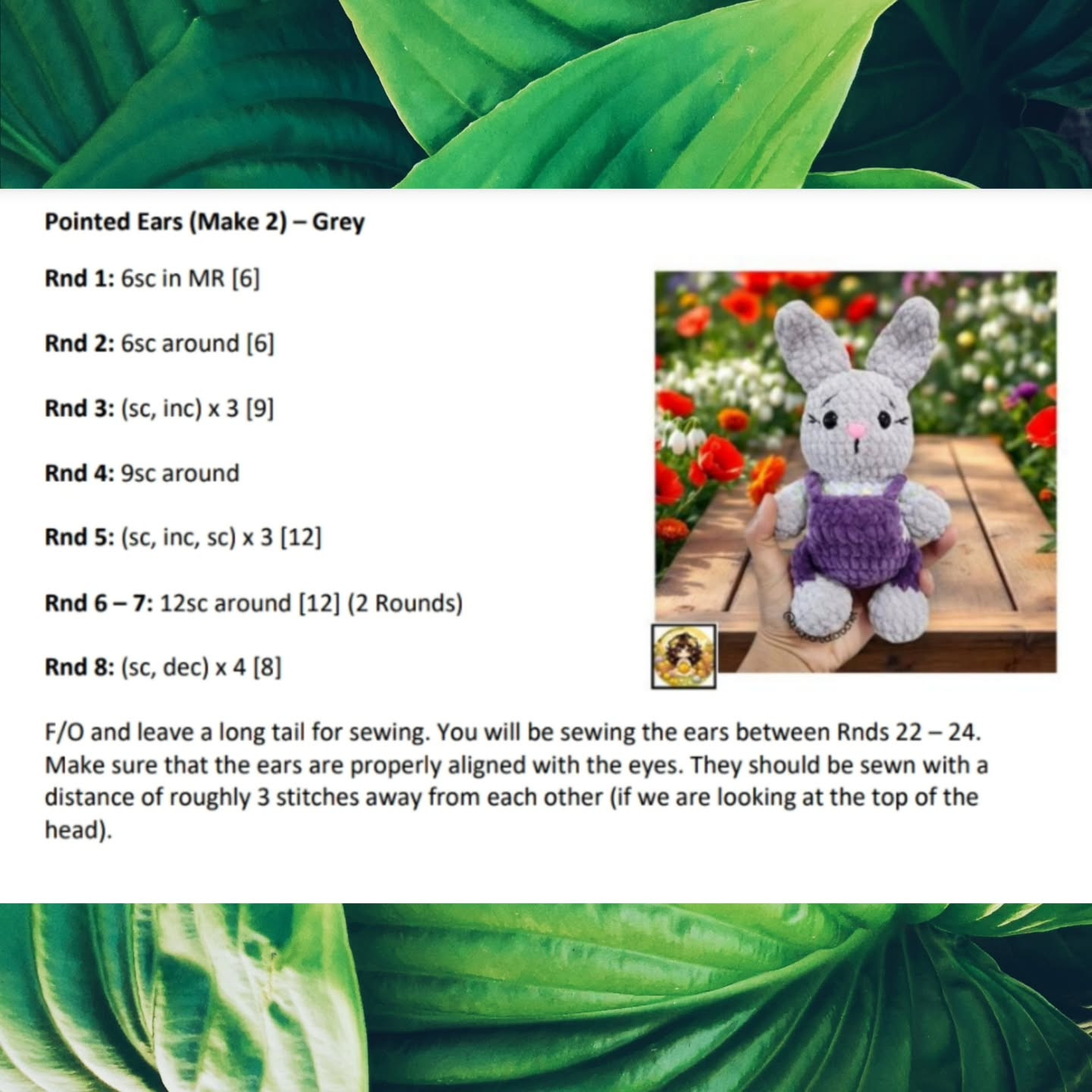 Easy Crochet Pattern for Bianca the Bunny