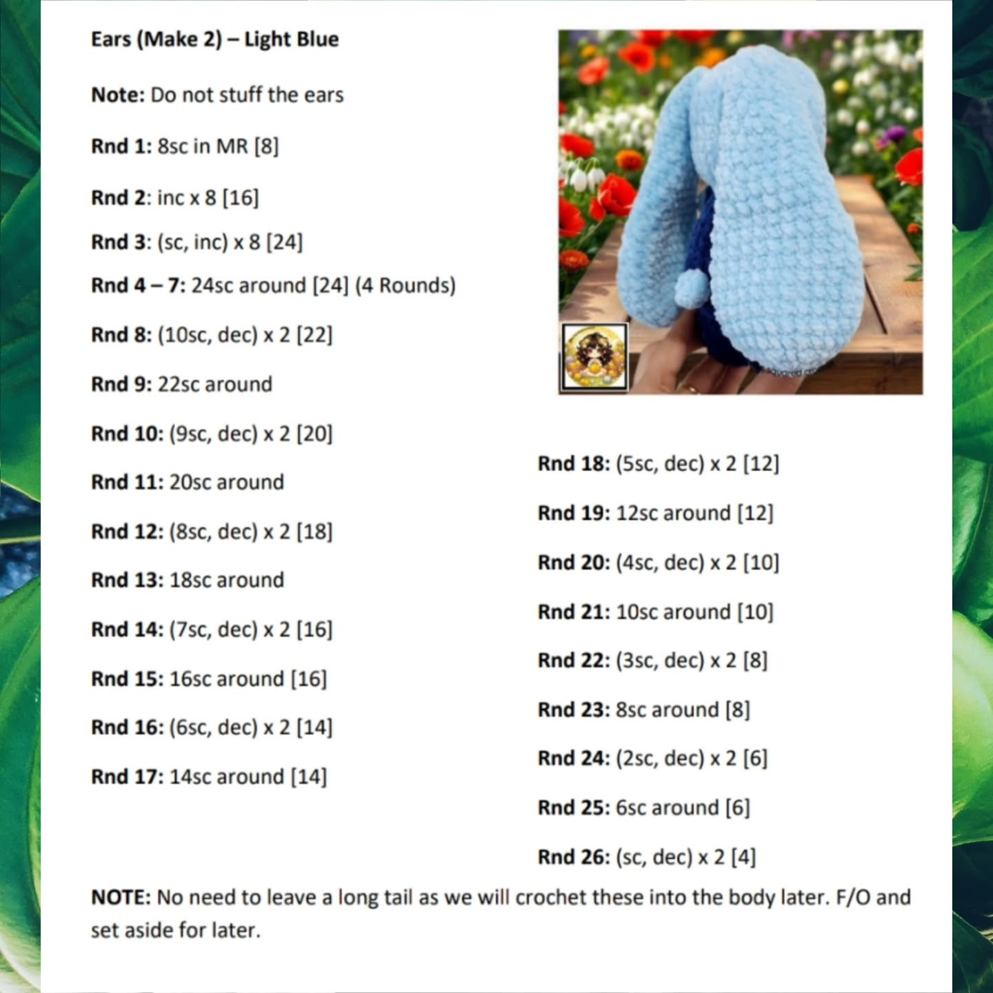 Easy Crochet Pattern for No-Sew Bunny Toy Step-by-Step