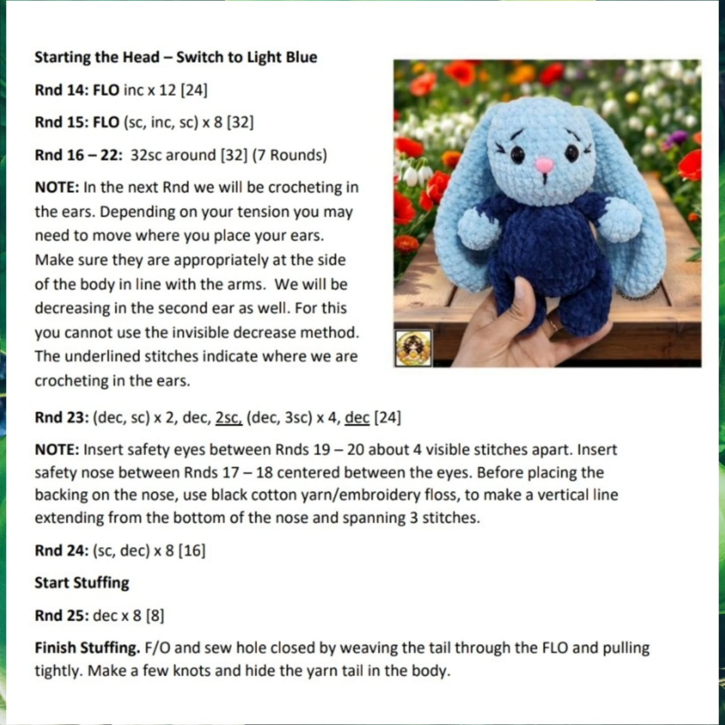 Easy Crochet Pattern for No-Sew Bunny Toy Step-by-Step