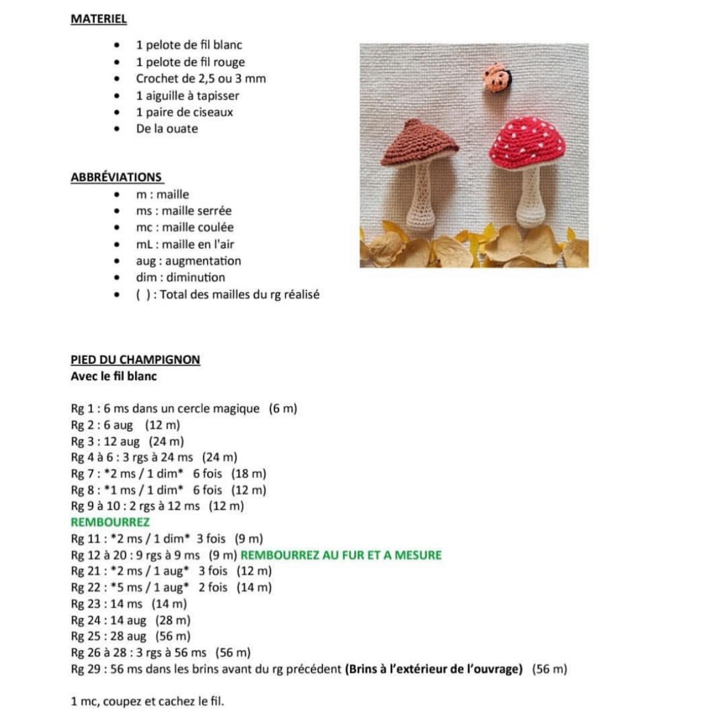 Écureuil au Crochet et Champignon d'Automne: Motif Amigurumi
