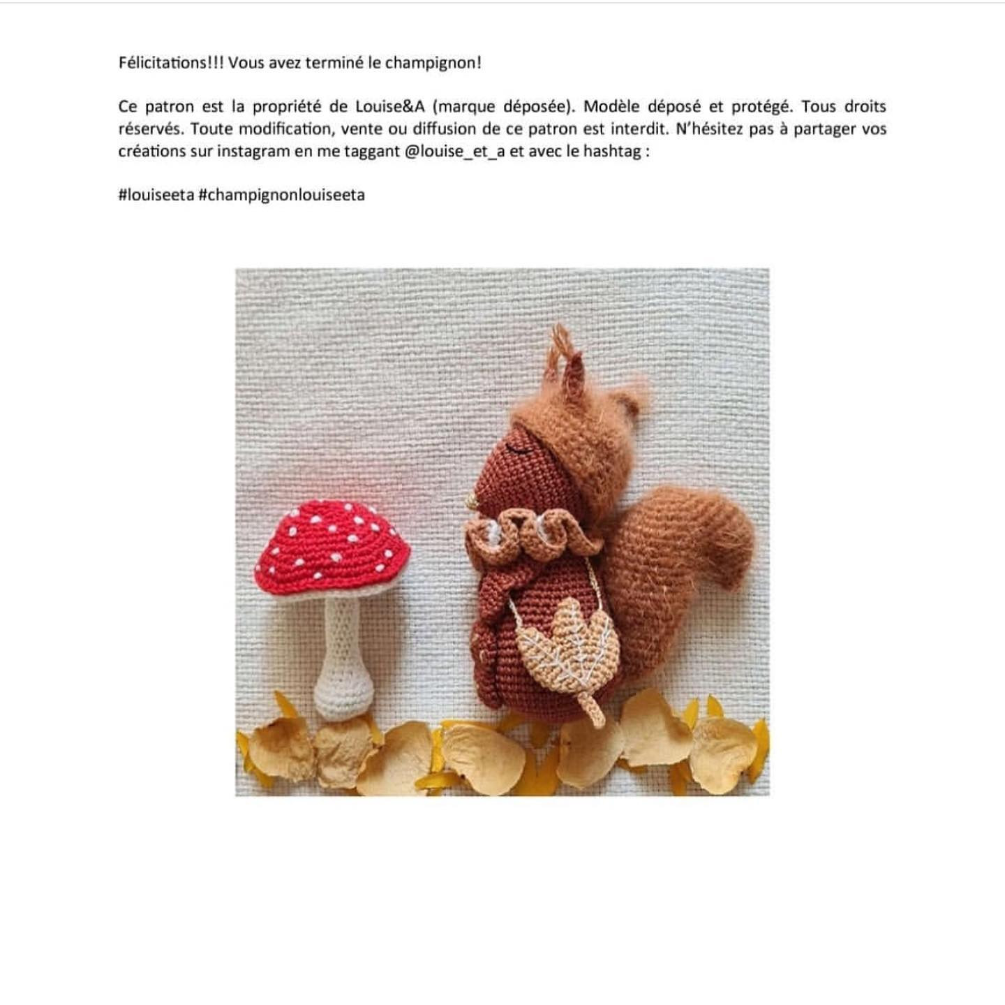 Écureuil au Crochet et Champignon d'Automne: Motif Amigurumi