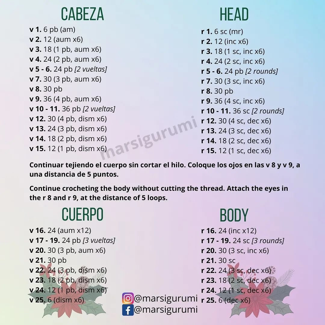 Elefante de crochet gratis con gorro navideño