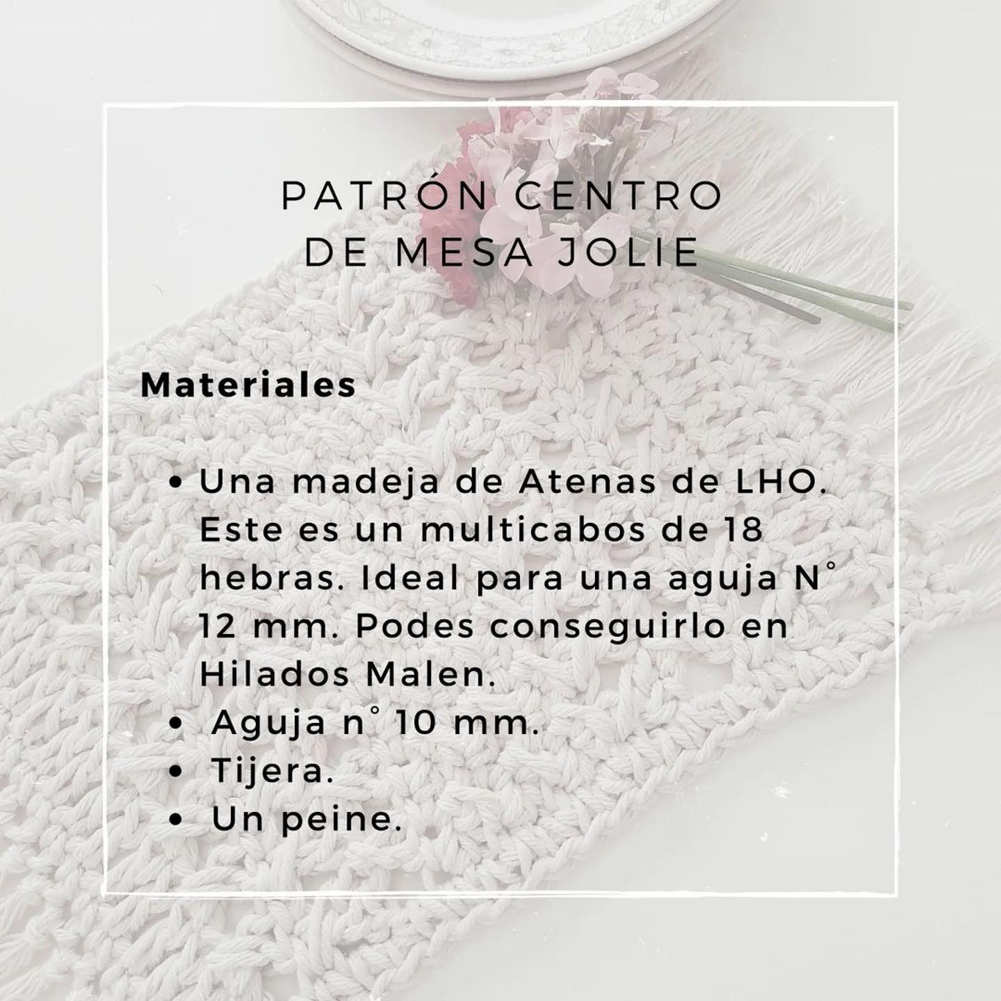 Elegant Crochet Table Runner with Floral Decoration